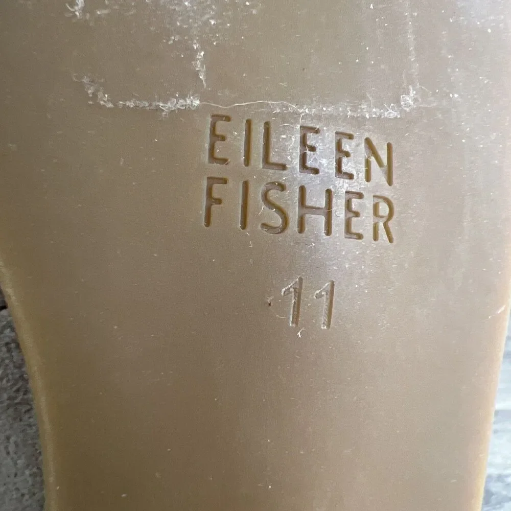 Eileen Fisher Posy Ballet Flats Suede Tan Pointed Toe Scalloped Women’s Size 11